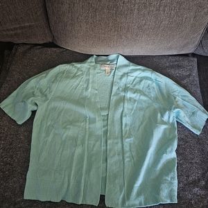 Dress barn aqua shrug sweater size small